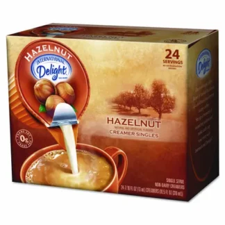 International Delight® Coffee Creamer, Hazelnut, 0.44 oz Mini Cups, 24/Box