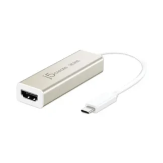 j5create® USB-C to HDMI Adapter, 5.71", Silver/White