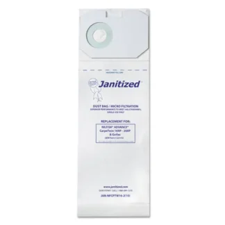 Janitized® Vacuum Filter Bags Designed to Fit Nilfisk CarpeTwin Upright 16XP/20XP, 100/Carton