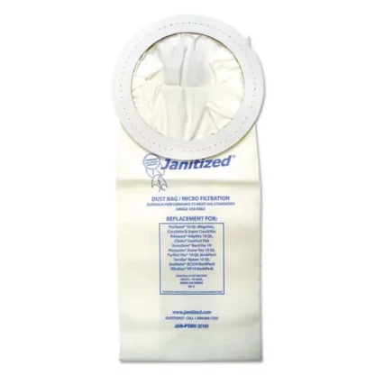 Janitized® Vacuum Filters Designed to Fit Most Commercial 10 Qt. Backpack Vacs, 10/Pack