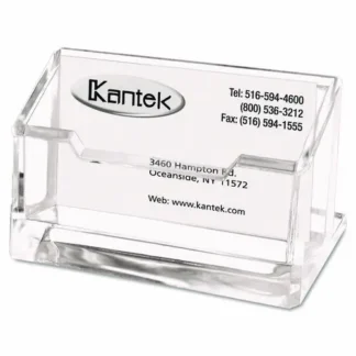 Kantek Acrylic Business Card Holder, Clear, Holds 80 Cards, 4.1" x 1.9" x 2.1"