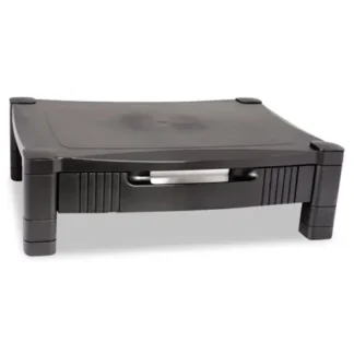 Kantek Monitor Stand with Drawer, Black, Adjustable Height, Supports 50 lbs