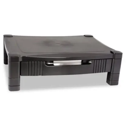 Kantek Monitor Stand with Drawer, Black, Adjustable Height, Supports 50 lbs