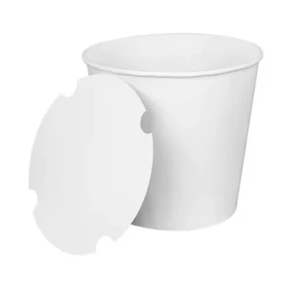 Karat® Food Bucket with Lid, 170 oz, White, Paper, 150/Carton