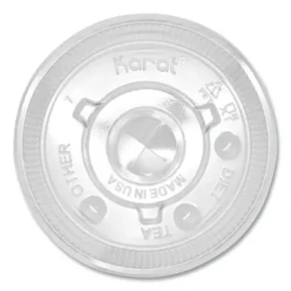 Karat® PET Flat Lids, Fits 12 oz to 22 oz Cold Cups, Clear, 1000/Carton