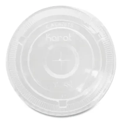 Karat® PET Lids, Flat with Straw Slot, Fits 32 oz Cold Cups, Clear, 500/Carton