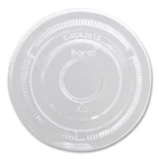 Karat® PET Lids, No Hole Flat Lid, 12 oz to 24 oz Cold Cups, Plastic, Clear, 1,000/Carton