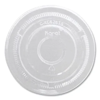 Karat® PET Lids, No Hole Flat Lid, 12 oz to 24 oz Cold Cups, Plastic, Clear, 1,000/Carton
