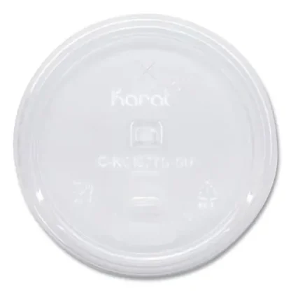Karat® PET Lids, Strawless Sipper, Fits 32 oz Cold Cups, Plastic, Clear, 1,000/Carton