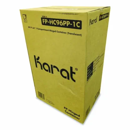 Karat® Polypropylene Plastic Hinged Container, Clear, 6 x 9 x 2.97, 125/Pack, 2 Packs/Carton