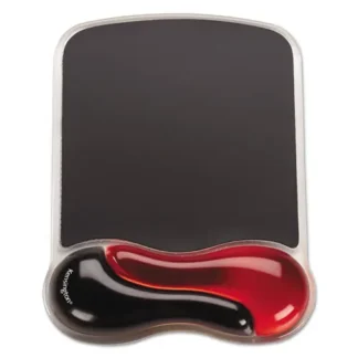 Kensington® Duo Gel Wave Mouse Pad with Wrist Rest, Red