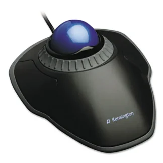 Kensington® Orbit Trackball with Scroll Ring, USB 2.0, Ambidextrous, Black/Blue