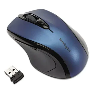 Kensington® Pro Fit Mid-Size Wireless Mouse, 2.4 GHz Frequency, 30 ft Wireless Range, Right-Handed, Sapphire Blue