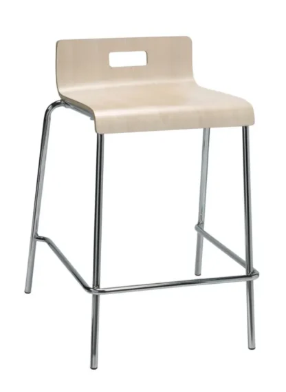 KFI Studios Jive Counter Height Stool, Natural Plywood Shell, Low Back