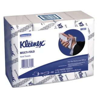 Kleenex® Multi-Fold Paper Towels, 1-Ply, White, 9.2" x 9.4", 150 Towels/Pack, 16 Packs/Carton