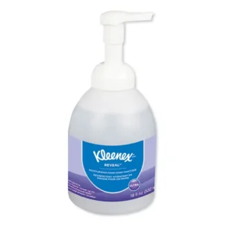 Kleenex® Reveal Ultra Moisturizing Foam Hand Sanitizer, Fragrance-Free, 18 oz Bottle, 4/Carton