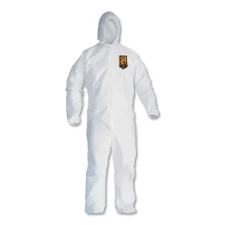 KleenGuard™ A30 Elastic-Back and Cuff Hooded Coveralls, 2X-Large, White, 25/Carton