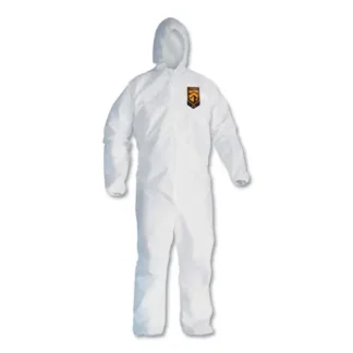 KleenGuard™ A30 Elastic-Back and Cuff Hooded Coveralls, X-Large, White, 25/Carton