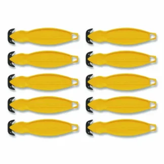 Klever Koncept™ Safety Cutter, Yellow Plastic Handle, 5.75", 10/Pack