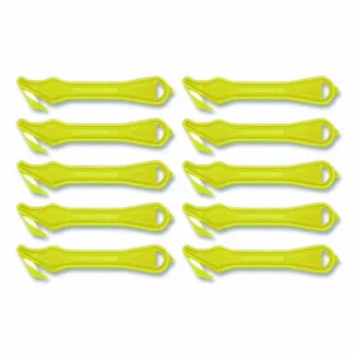 Klever Kutter™ Excel Plus Safety Cutter, Yellow, 7" Plastic Handle, 10/Pack