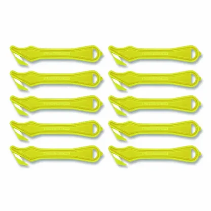 Klever Kutter™ Excel Plus Safety Cutter, Yellow, 7" Plastic Handle, 10/Pack