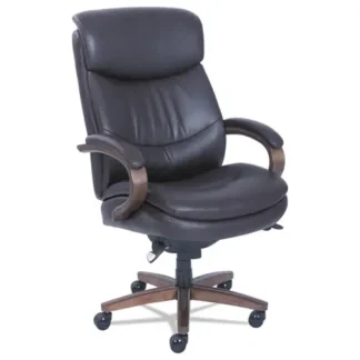 La-Z-Boy® Woodbury Big/Tall Executive Chair, Brown, Weathered Sand Base, Supports up to 400 lbs, 20.25" - 23.25" Seat Height