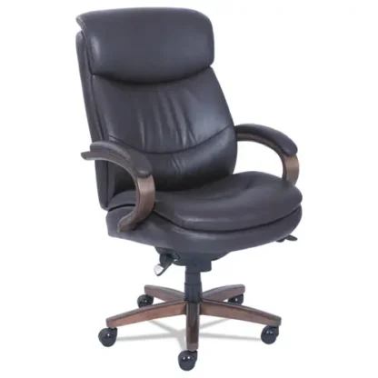 La-Z-Boy® Woodbury Big/Tall Executive Chair, Brown, Weathered Sand Base, Supports up to 400 lbs, 20.25" - 23.25" Seat Height