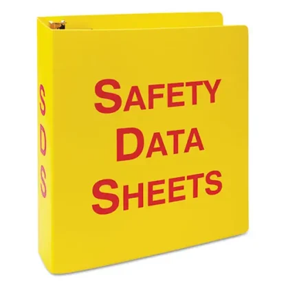 LabelMaster® GHS SDS Binder, 3 Rings, 2.5" Capacity, 11 x 8.5, Yellow/Red