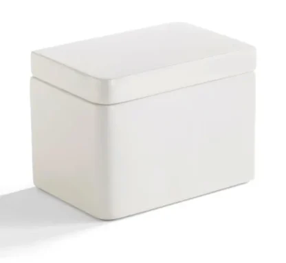 Lacca Cotton Jar – White