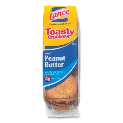 Lance® Toasty Crackers, Peanut Butter, 1.25 oz Packet, 24/Box