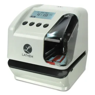 Lathem® Time LT5000 Electronic Time and Date Stamp, Digital Display, Cool Gray