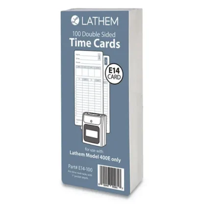 Lathem® Time Time Clock Cards for Lathem Time 400E, Two Sides, 3 x 7, 100/Pack