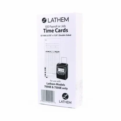 Lathem® Time Time Clock Cards for Lathem Time 7000E, Two Sides, 3.5 x 7.25, 100/Pack