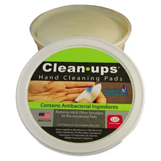 LEE Clean-Ups Hand Cleaning Pads, Cloth, 1-Ply, 3" Diameter, Mild Floral Scent, 60/Tub