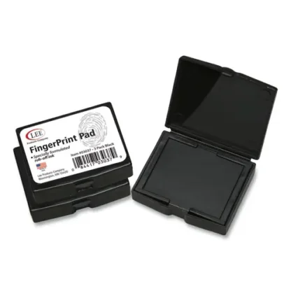 LEE Inkless Fingerprint Pad, 2.25" x 1.75", Black, 3/Pack