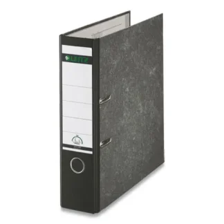 Leitz® European A4 Lever-Arch Two-Ring Binder, 3" Capacity, Black Marble