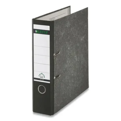 Leitz® European A4 Lever-Arch Two-Ring Binder, 3" Capacity, Black Marble