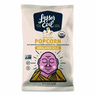 LesserEvil® Snack Organic Himalayan Gold Popcorn, 0.88 oz Bag, 18/Carton