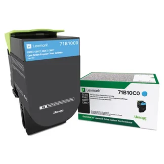 Lexmark™ 71B10C0 Unison Toner Cartridge, Cyan, 2,300 Page Yield