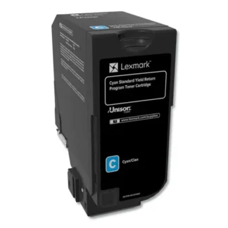 Lexmark™ 74C1SC0 Return Program Unison Toner, 7,000 Page-Yield, Cyan