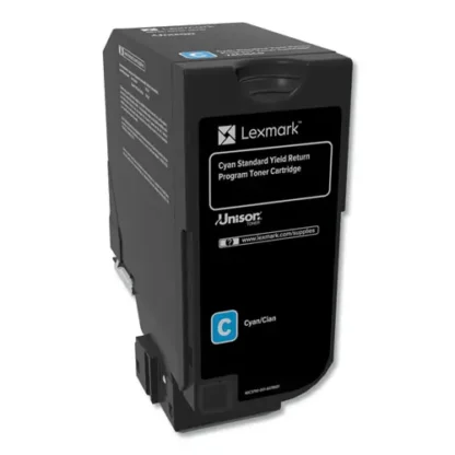 Lexmark™ 74C1SC0 Return Program Unison Toner, 7,000 Page-Yield, Cyan