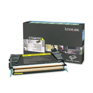 Lexmark™ C734A1YG Return Program Toner, Yellow, 6,000 Page-Yield