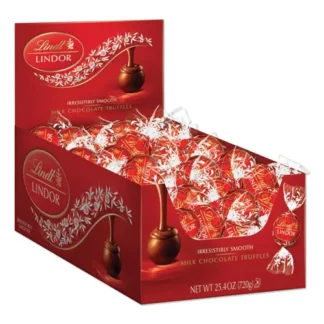 Lindt Lindor Milk Chocolate Truffles, 25.4 oz Box, 60/Box