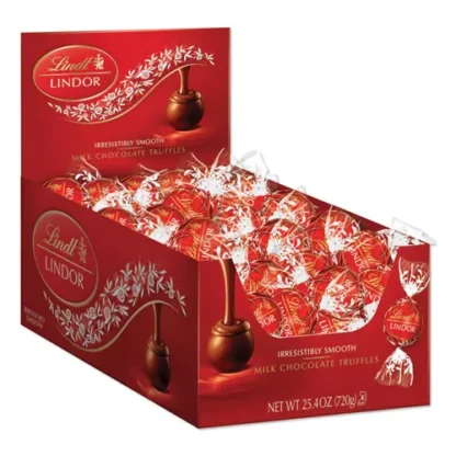 Lindt Lindor Milk Chocolate Truffles, 25.4 oz Box, 60/Box