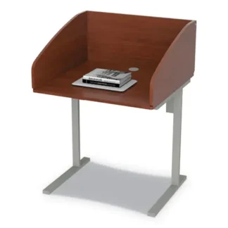 Linea Italia® Study Carrell Starter Unit, 2-Leg, Cherry, 31.25"W x 23.5"D x 45.25"H