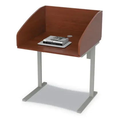 Linea Italia® Study Carrell Starter Unit, 2-Leg, Cherry, 31.25"W x 23.5"D x 45.25"H