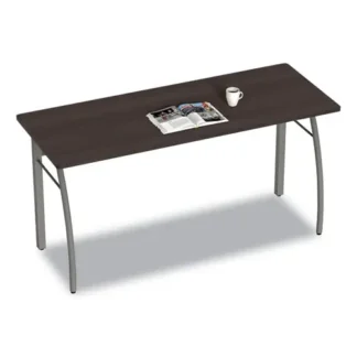 Linea Italia® Trento Line Rectangular Desk, Mocha, 59.13"W x 23.63"D x 29.5"H
