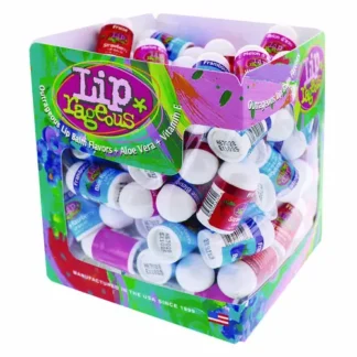 Lip Rageous Lip Balm with Aloe Vera and Vitamin E, Assorted, 0.1 oz Tube, 100/Box