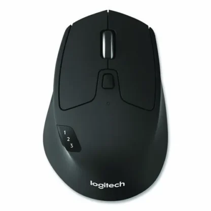 Logitech® M720 Triathlon Wireless Mouse, 2.4 GHz, 33 ft Range, Right Hand, Black
