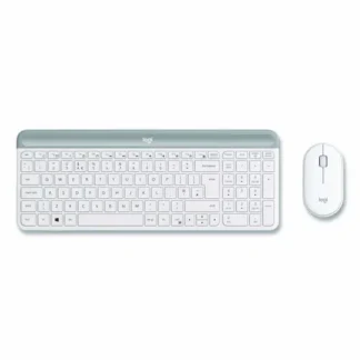 Logitech® MK470 Slim Wireless Keyboard and Mouse Combo, 2.4 GHz/33 ft Wireless Range, Off-White